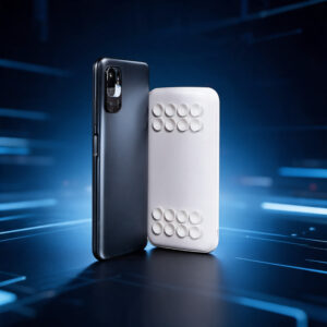 Cargador Power Bank blanco de 10000 mAh con 16 ventosas para teléfonos y tablets